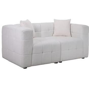 Birlea 2 Seater Sofa Settee White Boucle Teddy Fabric Cloud