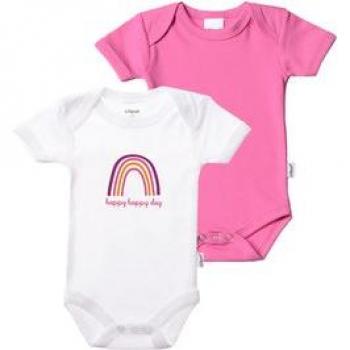 Liliput 2er Set Baby-Bodies Regenbogen mit Druckknöpfen im Schritt
