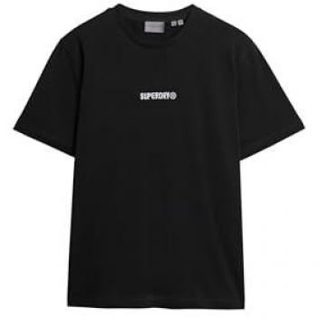 Rundhalsshirt SUPERDRY MICRO LOGO GRAPHIC LOOSE TEE, Herren, Gr. XL, schwarz
