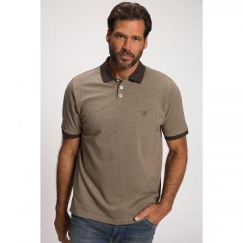 JP1880 Plus Size Short Sleeve Polo Shirt, Beige, 8XL, Cotton for Men