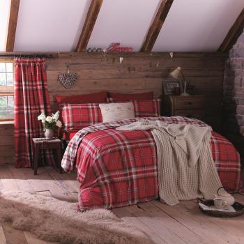 Tessuto Rosso Catherine Lansfield Kelso Copripiumino 90 cm