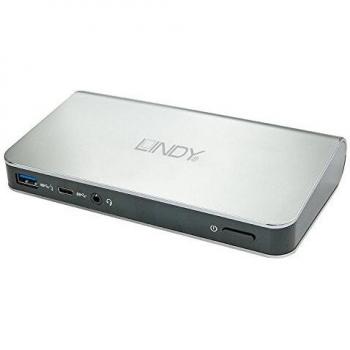 Lindy Docking Station 4K per Notebook USB 3.1 Tipo C con Porta USB‑A (Bianco)