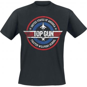 Top Gun T-shirt “Fighter Weapons School” – Noir, Tailles S–3XL (Unité)