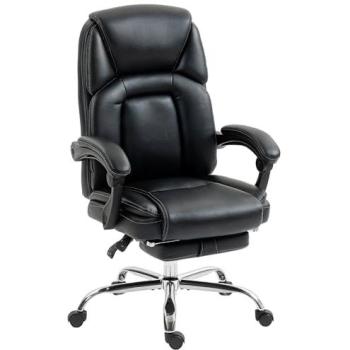 HOMCOM Executive Computer Desk Chair with Spring Cushion (Black)