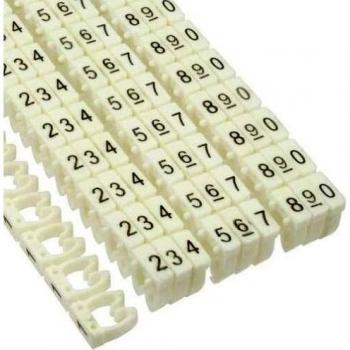 Kabelmarkierer InLine 59961H 4 mm, 100er Pack, Nummer 0‑9, Weiß