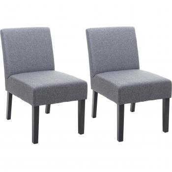 Set 2 Sedie Eleganza Grigio Fumé – Gambe in Legno