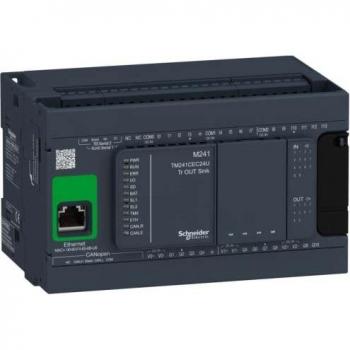 CPU Schneider TM241CEC24U, 14 entradas, 10 salidas NPN, comunicación Ethernet