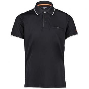 CMP Campagnolo Herren Piquet Polo T-Shirt, Schwarz, Größe 60