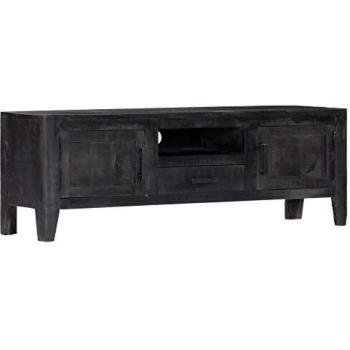 VidaXL TV Cabinet Black 118x30x40 cm Solid Mango Wood