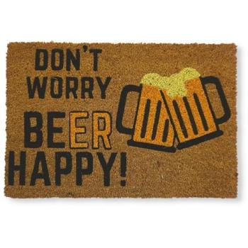 Felpudo de entrada Don't Worry Beer Happy, fibra de coco y PVC