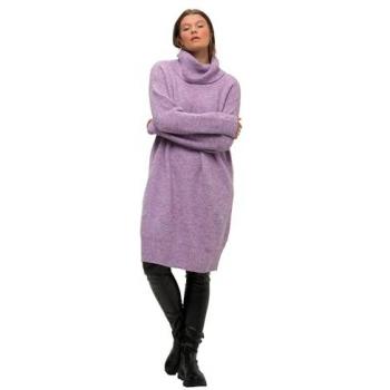 Damen Strick-Minikleid in Lila, Größe 46/48, mit Rollkragen, Studio Untold