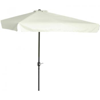 Sombrilla media con soporte de metal y poliéster crema – 230×130 cm