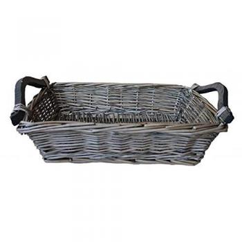 Mini Red Antique Wash Tray with Rustic Wood Handle