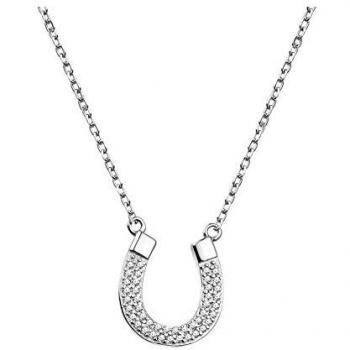 Fleur de Fer – Collier Femme Argent 925, Pendentif Fer à Cheval et Zircons