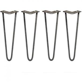 Pieds de Table en Acier Épingle à Cheveux 40,6cm 2 Tiges 12mm