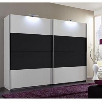 Cabinet de rangement avec deux couleurs, blanc et anthracite, taille : 225 x 210 x 65 cm