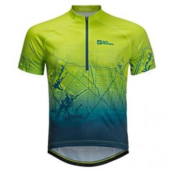Jack Wolfskin Morobbia Halbzip Print Kurzarmshirt Gr. S in frisch grün