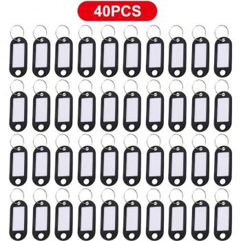 Plastic Luggage Tags with Key Ring and Clear Window