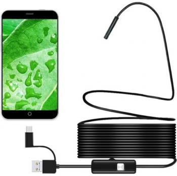 Cámara de inspección endoscópica de 8.0mm, USB 1080P HD, con 8 LEDs y cable flexible de 1/2/5/10M