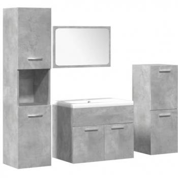 Ensemble de meubles de salle de bain gris béton 5 pièces