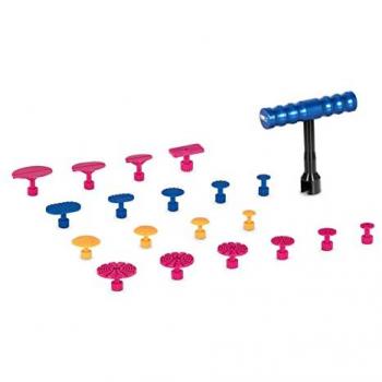 Outils de réparation carrosserie : kit débosselage MSW, marteau inertie + 19 ventouses