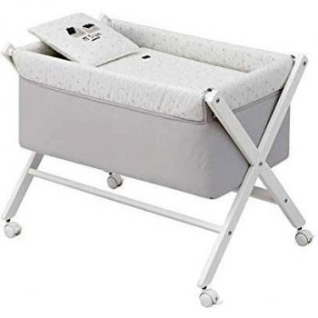 Minicuna tijera 55x87x74 cm gris/blanco