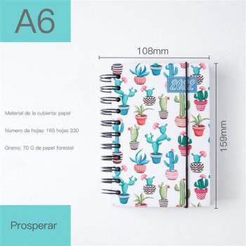 Cactus Patterned A6 Schedule Planner for 365 Days