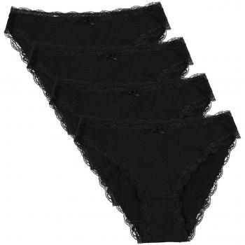 Anwell Baumwollschlüpfer-Set für Frauen – 4er Pack, Schwarz, XL