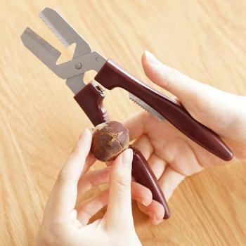High Chestnut Cut Stainless Steel Nut Opener with Spring LG66