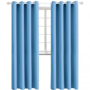 BGment Ösenvorhang für Wohnzimmer, 228 x 117 cm, Blau