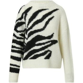 Ripp‑Kantiger Longpull-Strickpullover – Offwhite, 38