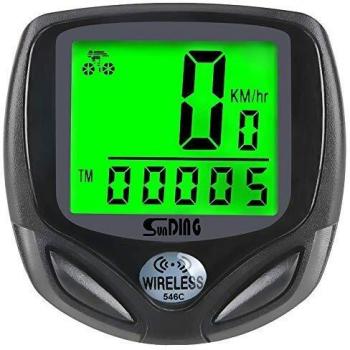 Heerda Ordenador de Bicicleta Impermeable LCD Inalámbrico con Cuantificador y Velocímetro