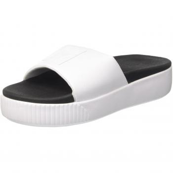 PUMA Slide Plateforme WNS, Sandales Femme, Blanc Noir, 39 EU