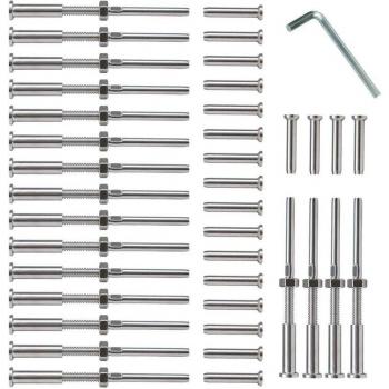 Terminaisons Stemball 1/8 – 20 paires en inox 316, filetage, goujon, tête plate