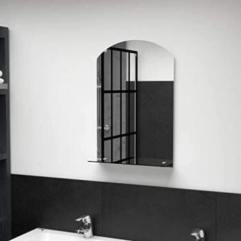 40x60 cm Tempered Glass Wall Mirror with Shelf by vidaXL