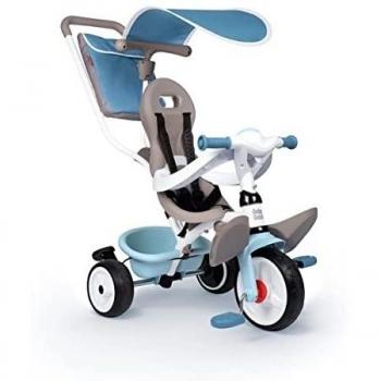 TRICICLO BLU BABY BALADE 3 IN 1 con Guida Parentale, Ruote Silenziose e Cinture di Sicurezza per B