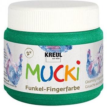 MUCKI Schimmernde Funkel-Fingerfarbe in Smaragdgrün, 150 ml
