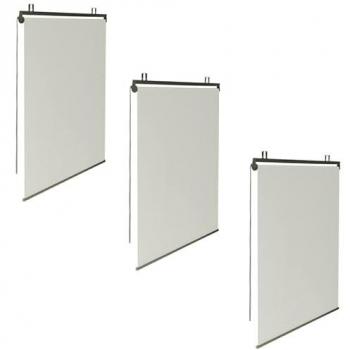 Estores enrollables crudos para pérgola An. 125 x Al. 225 cm (Juego de 3)