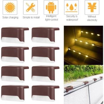 LED Solar Fence Lamps for Garden Pathway