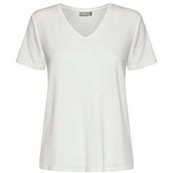 B.YOUNG Damen V-NECK T-Shirt, BYREXIMA, Beige, Größe L