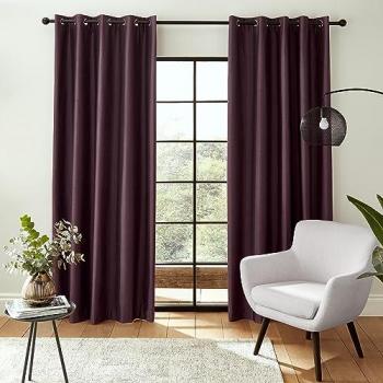 Catherine Lansfield Faux Silk Blackout Thermal Eyelet Curtains