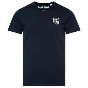 CAMP DAVID V‑Shirt mit Stretchanteil, Brustlogo in Pastellfarben