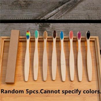 Brosses dentaires bambou pour enfants, ensemble de 5 avec poils doux