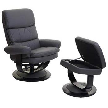 Relax‑Chair HWC‑C16 – Mattgrauer Kunstleder, TV-Sessel, Staufach