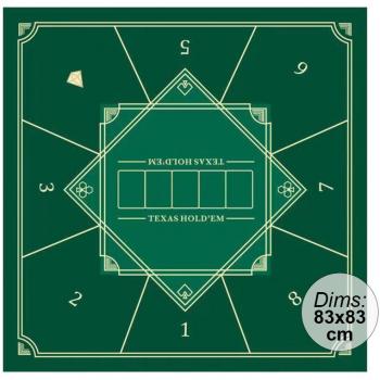 Tapis de Jeu de Poker 83 cm × 83 cm – Vert