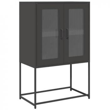 Buffet haut noir en acier 68x39x107 cm