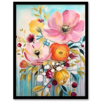 Season’s Petals Oil Painting – Framed Poster