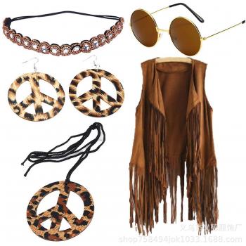 Disfraz de Mujer Hippie con Accesorios