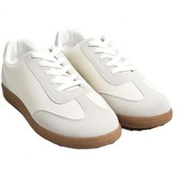 Yours Curve Gummisohle Retro-Trainer in Weiß