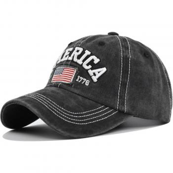 Gorra informal de algodón con bordado de la bandera de EE. UU
